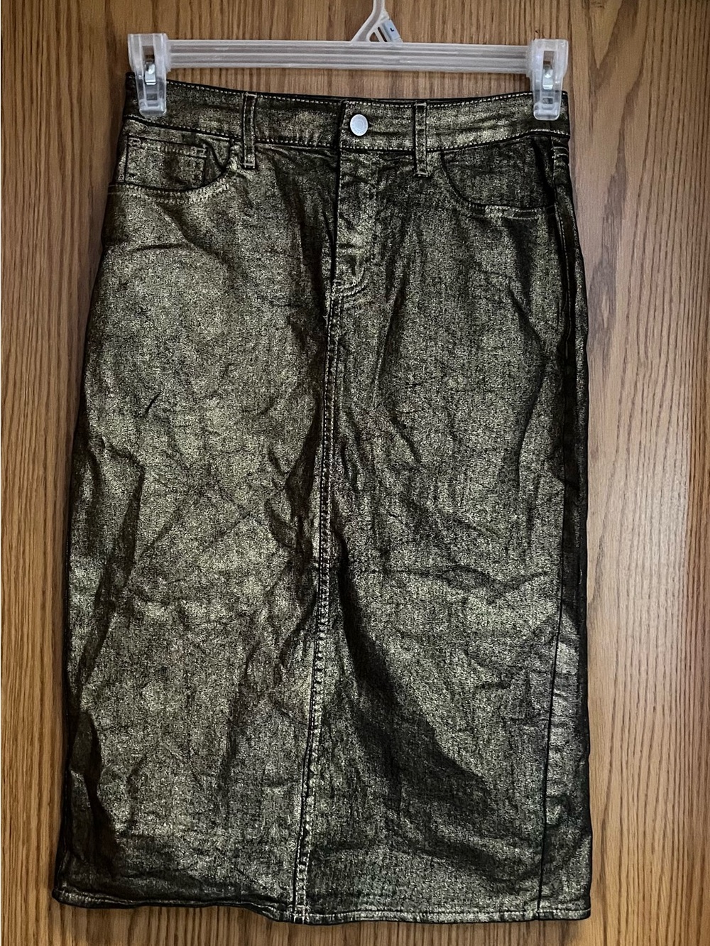 Marc New York Jeans Metallic Gold Pencil Skirt - Women Size 2